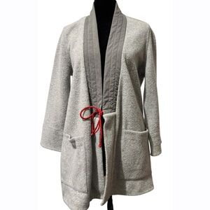 Topo Designs Women's Global‎ Wrap Cardigan Sweater Gray Wool Blend Jacket Medium